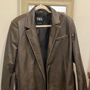 Zara Women’s Vintage Dark Brown Trench Coat